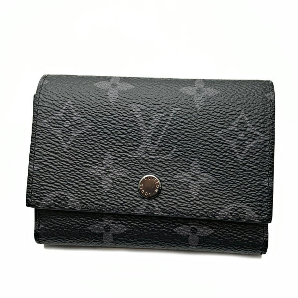 Louis Vuitton Victor Wallet Trifold Monogram Canvas Leather Eclipse Black